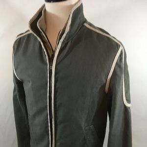 Mens Armani Canvas/Microsuede Motorcyle Jacket